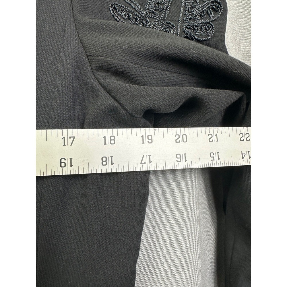 Coldwater Creek Embroidered Sleeve Black Blazer Jacket Women's Size‎ 12 - Picture 5 of 13